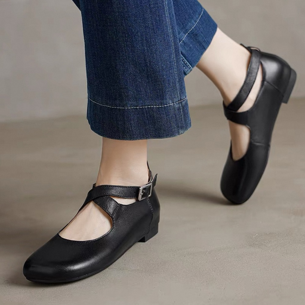 🌟 Elevator Elegant Black Women's Mary Jane Leather Shoes